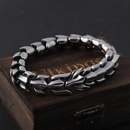 Eternal Coil - Sterling Silver Ouroboros Bracelet
