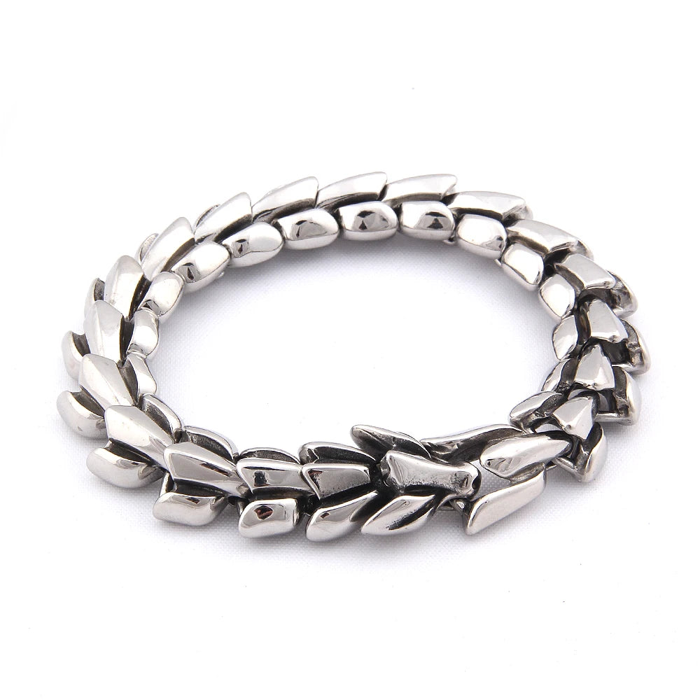 Eternal Coil - Sterling Silver Ouroboros Bracelet