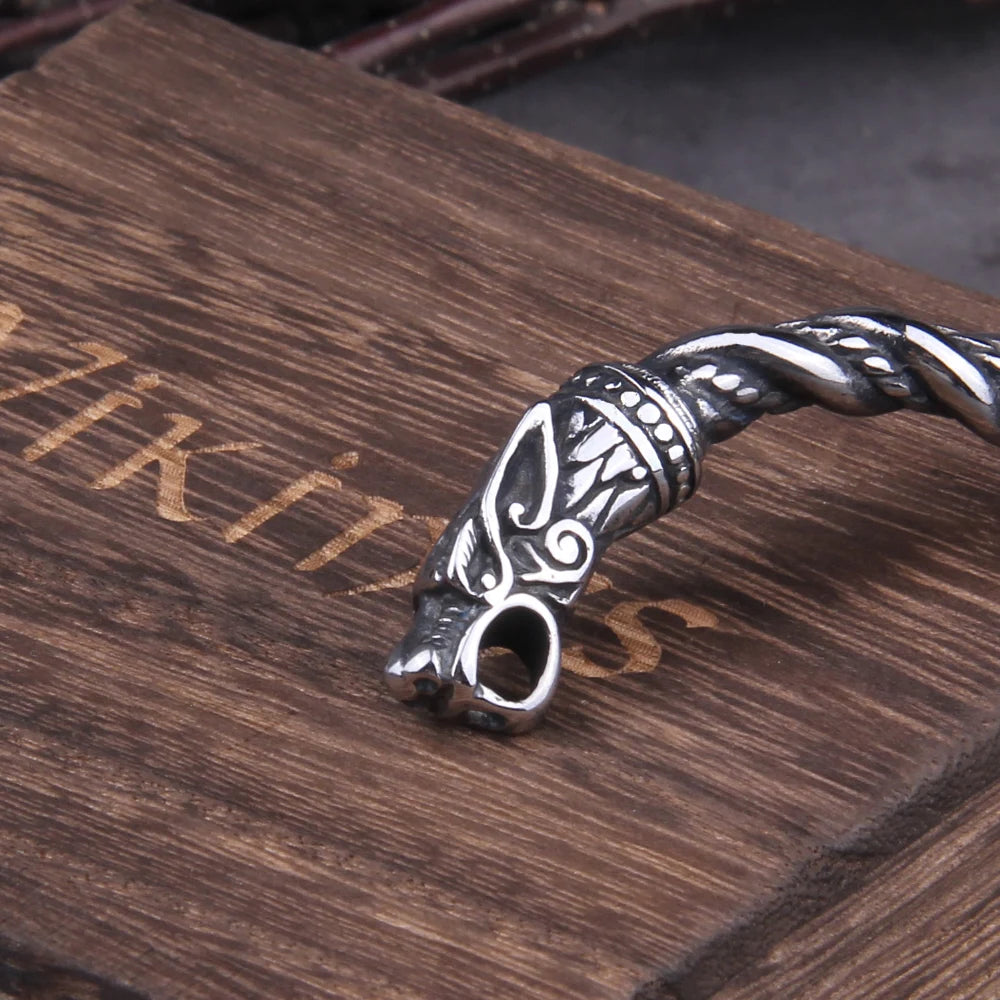 Fafnir’s Legacy - Viking Nordic Dragon Cuff Bracelet
