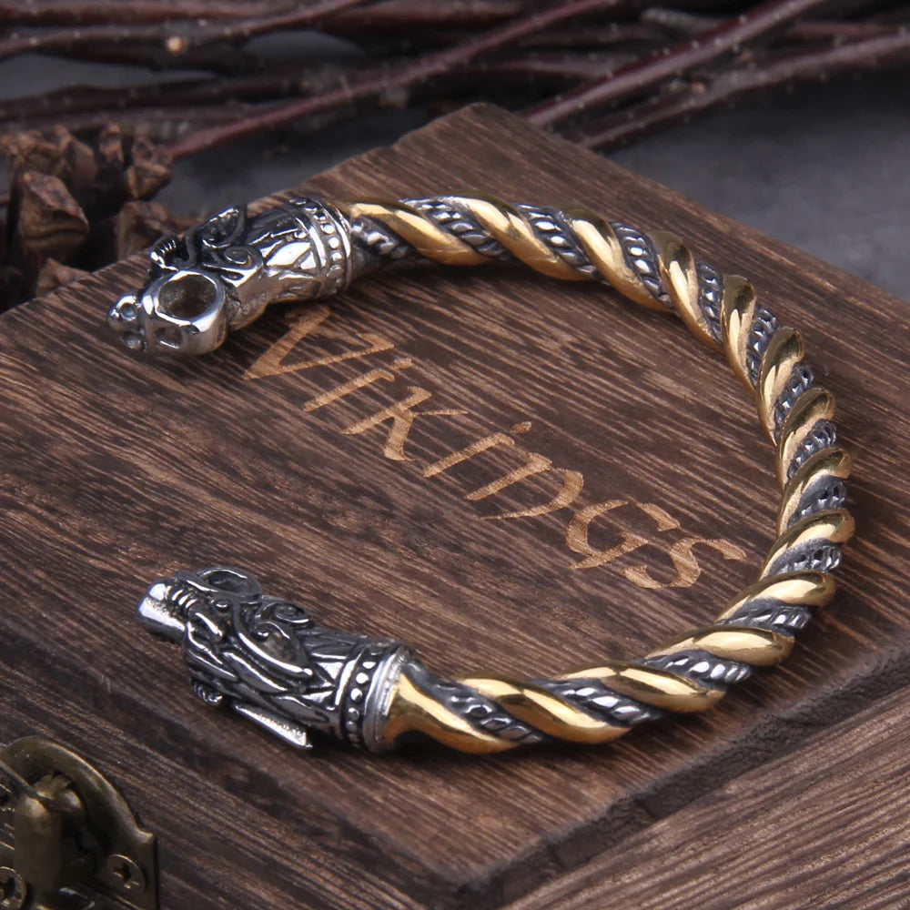 Fafnir’s Legacy - Viking Nordic Dragon Cuff Bracelet