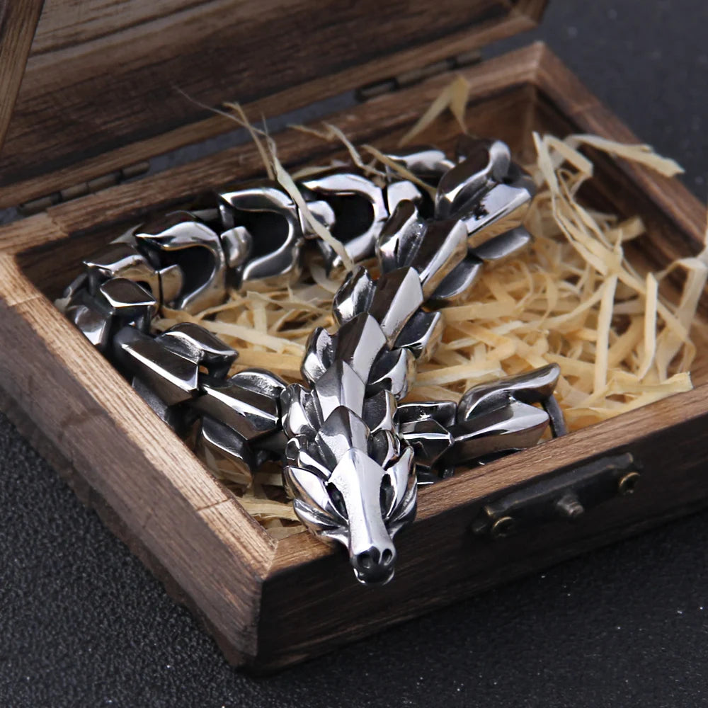 Eternal Coil - Sterling Silver Ouroboros Bracelet