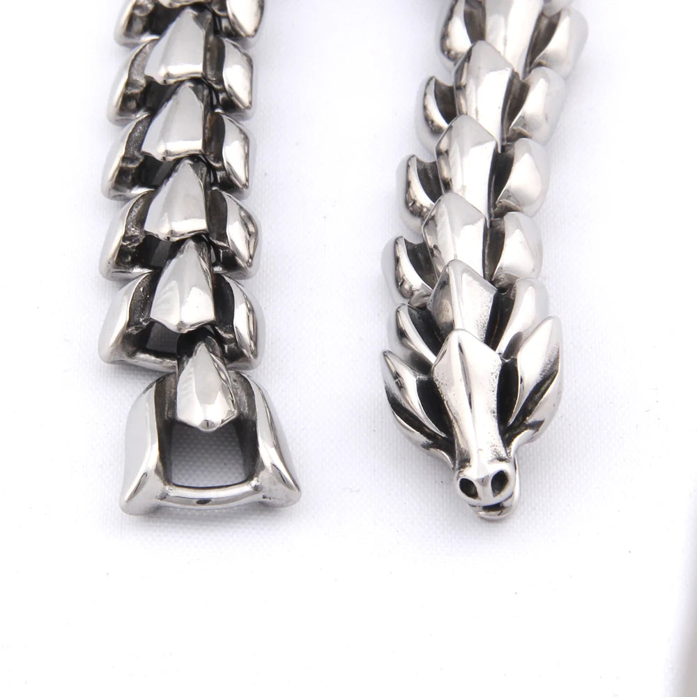 Eternal Coil - Sterling Silver Ouroboros Bracelet