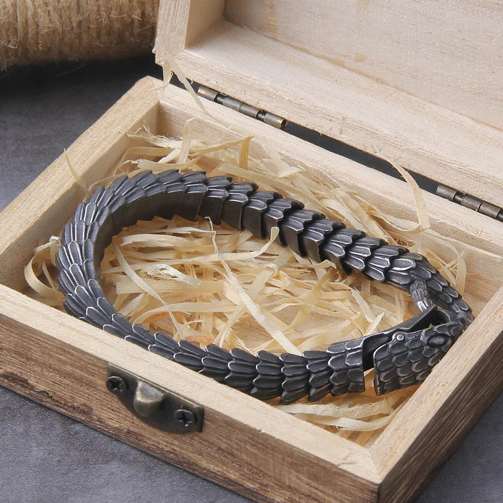 World Serpent’s Grip - Stainless Steel Jormungandr Bracelet