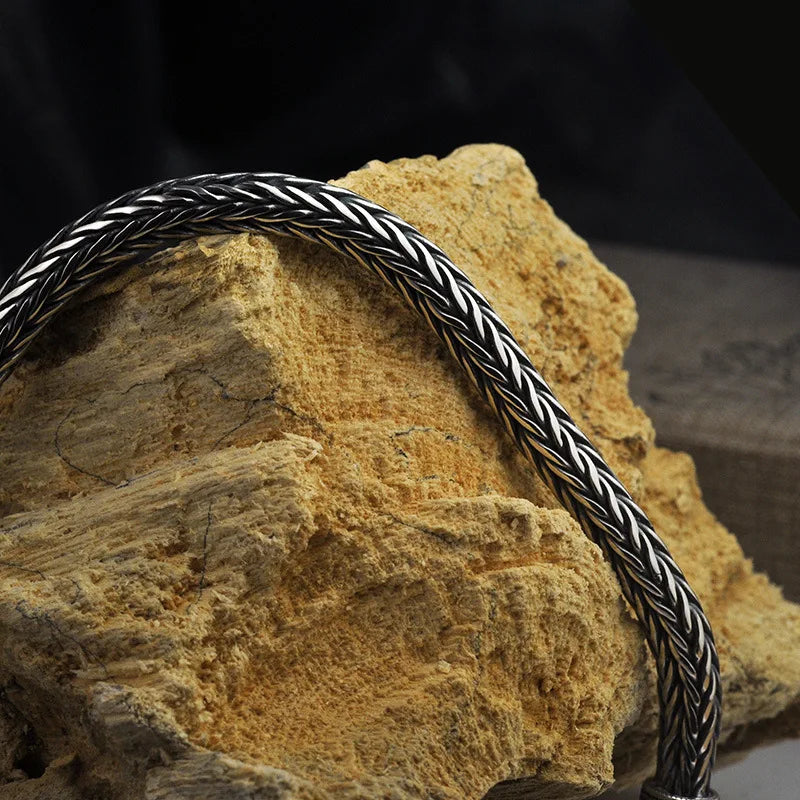 Woven Sterling Silver Nordic Bracelet