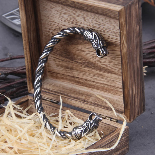 Fafnir’s Legacy - Viking Nordic Dragon Cuff Bracelet